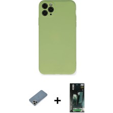 BUTİMAR'S iPhone 11 Pro Max Ahenk Serisi - Şeffaf 360 Full Body Arka Koruyucu + Gold Metal Kamera Lens Koruma Cam