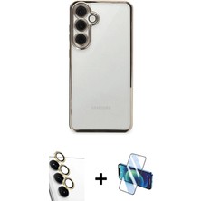 BUTİMAR'S Galaxy S24 Fe Vadi Minimal - Siyah 3D Antistatik Seramik Nano Ekran Koruyucu + Sarı Raze Metal Kamera Lens