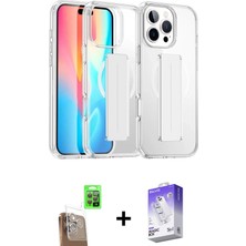 BUTİMAR'S iPhone 16 Pro Max Nova Işık Koleksiyonu - Siyah Bilvis 5in1 3D Magic Cam Ekran Koruyucu + Çöl Titanyum Raze Metal Kamera Lens