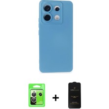 BUTİMAR'S Redmi Note 13 Pro 5g Ahenk Serisi - Siyah 6d Antistatik Mat Seramik Hayalet Nano Ekran Koruyucu + Gümüş Raze Metal Kamera Lens
