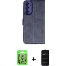 BUTİMAR'S Galaxy A15 4g Siluet Işık Serisi - Siyah 6d Antistatik Mat Seramik Hayalet Nano Ekran Koruyucu + Gümüş Raze Metal Kamera Lens