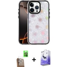 BUTİMAR'S iPhone 16 Pro Max Odak Prime - Siyah Bilvis 5in1 5d Magic Hayalet Cam Ekran Koruyucu + Çöl Titanyum Raze Metal Kamera Lens