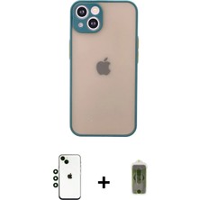 BUTİMAR'S iPhone 14 Ahenk Çizgi Serisi - Siyah Joko Magic 5d Hayalet Cam + Yeşil Shine Kamera Lens