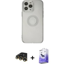 BUTİMAR'S iPhone 13 Pro Max Kutup Klasik - Siyah Bilvis 5in1 5d Magic Hayalet Cam Ekran Koruyucu + Gold Raze Metal Kamera Lens