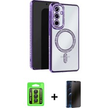 BUTİMAR'S Galaxy A15 4g Zirve Doku Prime - Siyah 3D Antistatik Hayalet Cam Ekran Koruyucu + Siyah Raze Metal Kamera Lens