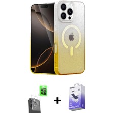 BUTİMAR'S iPhone 16 Pro Eksen Minimal Özel Seri - Siyah Bilvis 5in1 5d Magic Hayalet Cam Ekran Koruyucu + Siyah Raze Metal Kamera Lens