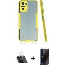 BUTİMAR'S Redmi Note 10 Atlas Asil Serisi - Siyah 3D Antistatik Hayalet Cam Ekran Koruyucu + Şeffaf Kamera Lens Koruma Cam