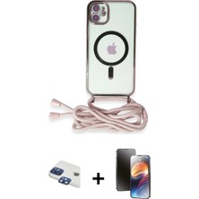 BUTİMAR'S iPhone 11 Eksen Özel Seri - Siyah 3D Antistatik Mat Seramik Nano Ekran Koruyucu + Lacivert Pers Alüminyum Kamera Lens