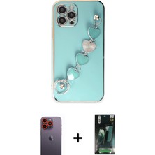 BUTİMAR'S iPhone 12 Pro Nova Işık Prime - Siyah 360 Mat Full Body Arka Koruyucu + Turuncu Neon Fosforlu Kamera Lens