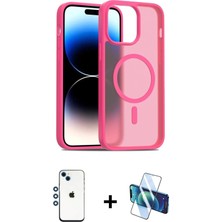 BUTİMAR'S iPhone 14 Siluet Minimal Prime - Siyah 3D Antistatik Cam Ekran Koruyucu + Mavi Shine Kamera Lens