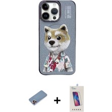 BUTİMAR'S iPhone 13 Pro Max Siluet Modern Özel Seri - Siyah Joko 5d Cam + Pembe Shine Kamera Lens Koruma Cam