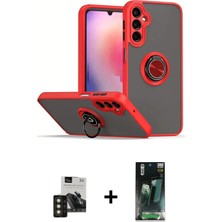 BUTİMAR'S Galaxy S24 Yörünge Çizgi - Siyah 360 Mat Full Body Arka Koruyucu + Gold Pvd Metal Kamera Lens