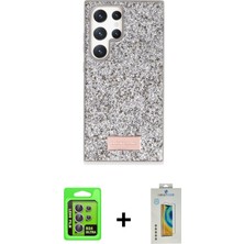 BUTİMAR'S Galaxy S24 Ultra Vadi Klasik Serisi - Siyah Polymer Nano Ekran Koruyucu + Mor Raze Metal Kamera Lens