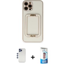 BUTİMAR'S iPhone 12 Pro Max Kozmos Minimal Prime - Siyah 5d Eko Cam Ekran Koruyucu + Lacivert Shine Kamera Lens