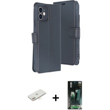 BUTİMAR'S iPhone 11 Siluet Işık Serisi - Siyah 360 Mat Full Body Arka Koruyucu + Yeşil Renkli Kamera Lens Koruma Cam