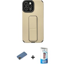 BUTİMAR'S iPhone 12 Pro Max Çekirdek Yansıma - Siyah 5d Eko Cam Ekran Koruyucu + Gold Shine Kamera Lens Koruma Cam