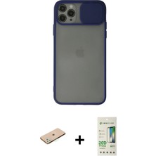 BUTİMAR'S iPhone 11 Pro Max Vadi Çizgi - Siyah 20D Premium Cam Ekran Koruyucu + Yeşil Renkli Kamera Lens Koruma Cam