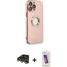 BUTİMAR'S iPhone 13 Pro Max Iz Form Serisi - Siyah Joko 5d Cam + Gold Raze Metal Kamera Lens