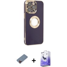 BUTİMAR'S iPhone 13 Pro Max Iz Form Serisi - Siyah Bilvis 5in1 5d Magic Hayalet Cam Ekran Koruyucu + Kırmızı Metal Kamera Lens Koruma Cam