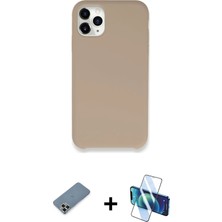 BUTİMAR'S iPhone 11 Pro Max Zirve Modern Özel Seri - Siyah 3D Antistatik Cam Ekran Koruyucu + Açık Yeşil Metal Kamera Lens Koruma Cam