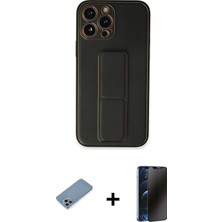 BUTİMAR'S iPhone 13 Pro Max Akış Doku - Siyah 3D Antistatik Hayalet Cam Ekran Koruyucu + Gökkuşağı Shine Kamera Lens Koruma Cam