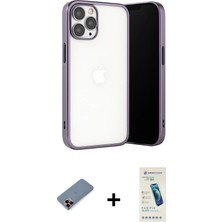 BUTİMAR'S iPhone 13 Pro Max Vadi Minimal - Şeffaf Pasifik Cam Ekran Koruyucu + Kırmızı Metal Kamera Lens Koruma Cam