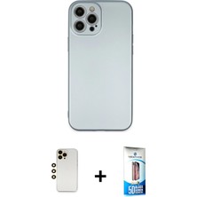 BUTİMAR'S iPhone 12 Pro Max Ahenk Serisi - Siyah 5d Eko Cam Ekran Koruyucu + Gold Shine Kamera Lens