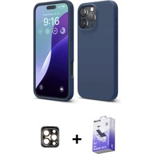 BUTİMAR'S iPhone 16 Pro Max Kozmos Yansıma Özel Seri - Siyah Bilvis 5in1 5d Magic Hayalet Cam Ekran Koruyucu + Gold Pvd Metal Kamera Lens