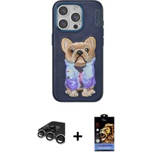 BUTİMAR'S iPhone 15 Pro Max Iz Minimal Koleksiyonu - Siyah Buffer Hayalet Cam Ekran Koruyucu + Gümüş Raze Metal Kamera Lens