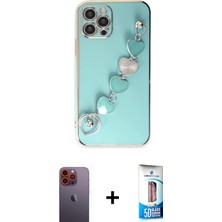 BUTİMAR'S iPhone 12 Pro Max Nova Işık Prime - Siyah 5d Eko Cam Ekran Koruyucu + Turuncu Neon Fosforlu Kamera Lens