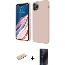 BUTİMAR'S iPhone 11 Pro Kozmos Yansıma Özel Seri - Siyah 3D Antistatik Hayalet Cam Ekran Koruyucu + Mavi Renkli Kamera Lens Koruma Cam