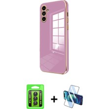 BUTİMAR'S Galaxy A25 5g Yankı Serisi - Siyah 3D Antistatik Seramik Nano Ekran Koruyucu + Siyah Raze Metal Kamera Lens