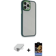 BUTİMAR'S iPhone 14 Pro Max Eksen Doku Prime - Siyah Buffer Hayalet Cam Ekran Koruyucu + Gümüş Band Metal Kamera Lens