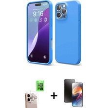 BUTİMAR'S iPhone 16 Pro Max Kozmos Yansıma Özel Seri - Siyah 3D Antistatik Mat Seramik Nano Ekran Koruyucu + Natural Grey Raze Metal Kamera Lens