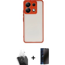 BUTİMAR'S Redmi Note 13 Pro 5g Ahenk Çizgi Serisi - Siyah 3D Antistatik Hayalet Cam Ekran Koruyucu + Şeffaf Kamera Lens Koruma Cam