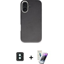 BUTİMAR'S iPhone 16 Zirve Modern Prime - Şeffaf Pasifik Cam Ekran Koruyucu + Yeşil Pvd Metal Kamera Lens