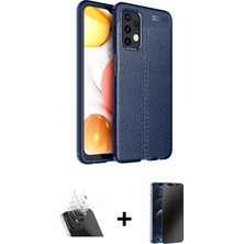 BUTİMAR'S Galaxy A13 4g Doruk Klasik Özel Seri - Siyah 3D Antistatik Hayalet Cam Ekran Koruyucu + Şeffaf Kamera Lens Koruma Cam