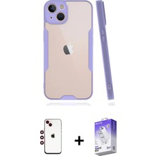 BUTİMAR'S iPhone 14 Atlas Asil Serisi - Siyah Bilvis 5in1 3D Magic Cam Ekran Koruyucu + Kırmızı Shine Kamera Lens