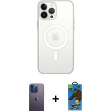 BUTİMAR'S iPhone 13 Pro Max Ahenk Yansıma Prime - Siyah 18D Cam Ekran Koruyucu + Mavi Neon Fosforlu Kamera Lens