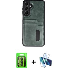 BUTİMAR'S Galaxy A15 4g Yörünge Işık Serisi - Siyah 3D Antistatik Cam Ekran Koruyucu + Siyah Raze Metal Kamera Lens