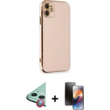 BUTİMAR'S iPhone 11 Yankı Serisi - Siyah 3D Antistatik Mat Seramik Nano Ekran Koruyucu + Kırmızı Raze Metal Kamera Lens