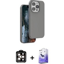 BUTİMAR'S iPhone 15 Pro Max Kıvılcım Çizgi Serisi - Siyah Bilvis 5in1 5d Magic Hayalet Cam Ekran Koruyucu + Turuncu Pvd Metal Kamera Lens