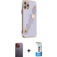 BUTİMAR'S iPhone 12 Pro Max Nova Işık Prime - Siyah 5d Eko Cam Ekran Koruyucu + Turuncu Neon Fosforlu Kamera Lens