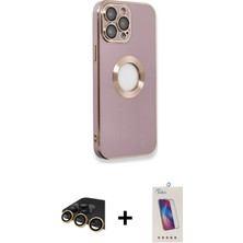 BUTİMAR'S iPhone 13 Pro Max Iz Form Serisi - Siyah Joko 5d Cam + Gold Raze Metal Kamera Lens