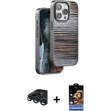 BUTİMAR'S iPhone 15 Pro Max Atlas Minimal Özel Seri - Siyah Buffer Hayalet Cam Ekran Koruyucu + Lacivert Raze Metal Kamera Lens