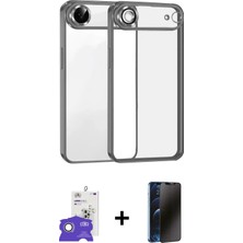 BUTİMAR'S iPhone 17 Air Vadi Minimal - Siyah 3D Antistatik Hayalet Cam Ekran Koruyucu + Gümüş Bilvis Titan Kamera Lens