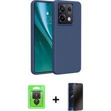 BUTİMAR'S Redmi Note 13 Pro 4g Kozmos Yansıma Özel Seri - Siyah 3D Antistatik Hayalet Cam Ekran Koruyucu + Siyah Raze Metal Kamera Lens