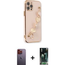 BUTİMAR'S iPhone 12 Pro Nova Işık Prime - Siyah 360 Mat Full Body Arka Koruyucu + Turuncu Neon Fosforlu Kamera Lens
