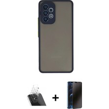BUTİMAR'S Galaxy A53 5g Ahenk Çizgi Serisi - Siyah 3D Antistatik Hayalet Cam Ekran Koruyucu + Şeffaf Kamera Lens Koruma Cam