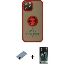 BUTİMAR'S iPhone 12 Pro Yörünge Çizgi - Siyah 360 Mat Full Body Arka Koruyucu + Gökkuşağı Shine Kamera Lens Koruma Cam